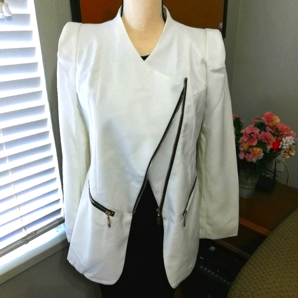 NIB Asymmetrical White Jacket
